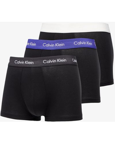 Calvin Klein Cotton Stretch Classic Fit Low Rise Trunk 3-Pack Black/ Off White/ Black/ Purple - Schwarz