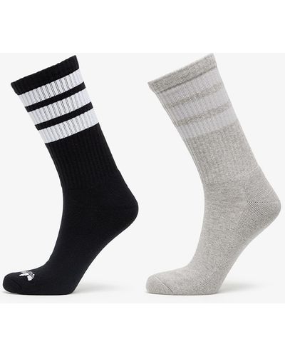 adidas Originals Adidas 3-Stripes Crew Socks 2-Pack Black/ Grey - Multicolore