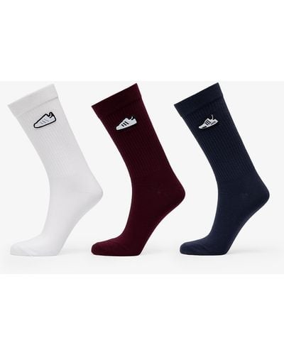 adidas Originals Adidas Crew Socks 3-pack Maroon/ White/ Shadow Navy - Blue