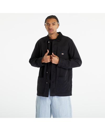 Dickies Duck Canvas Unlined Chore Coat Stone Washed Black - Zwart