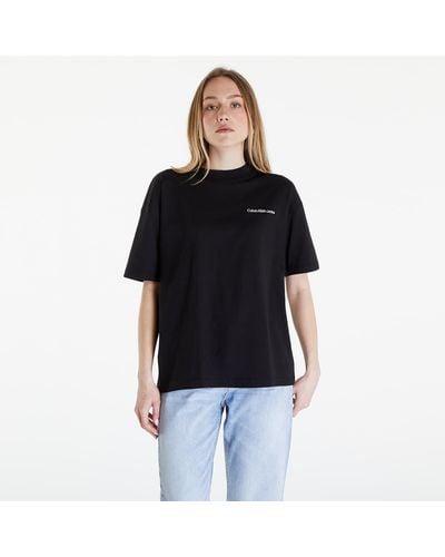 Calvin Klein Jeans Embroidered Slogan Back Tee - Black