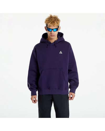 Nike Sweat-shirt acg therma-fit fleece pullover hoodie unisex purple ink/ summit white/ summit white s - Bleu