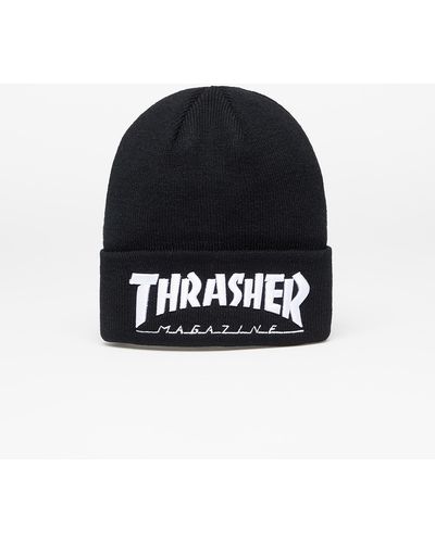 Thrasher Embroidered Logo Beanie / White - Black