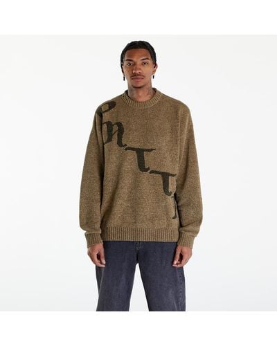 PATTA Chenille Knitted Sweater Sage - Brown