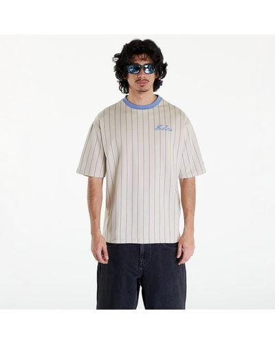 KTZ Pinstripe Oversized T-shirt Unisex Stone/ Copen Blue - Gray