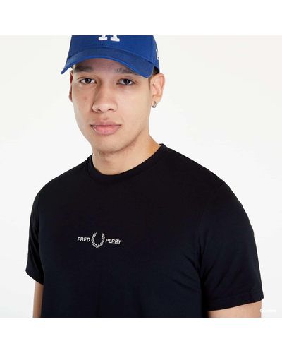 Fred Perry Embroidered t-shirt black - Blau