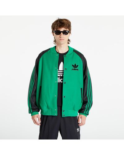 adidas Originals Adidas sustainability varsity bomber jacket green/ black - Grün