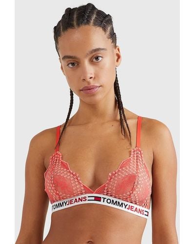 Tommy Hilfiger Id Lace Unlined Triangle Bright Vermillion - Orange