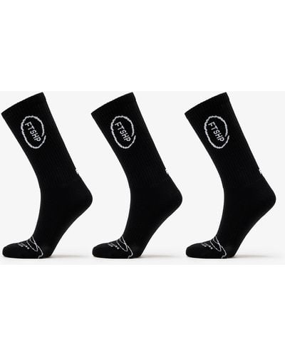 Footshop High Crew Socks 3-pack 43-46 - Black