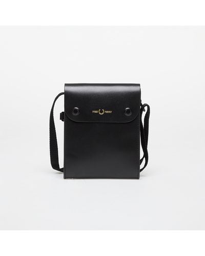 Fred Perry Burnished Leather Pouch - Black