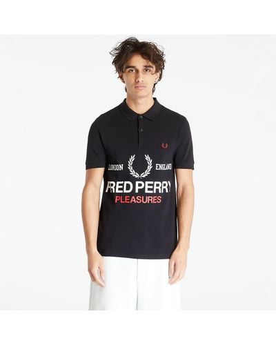 Fred Perry X Pleasures Logo Shirt - Black