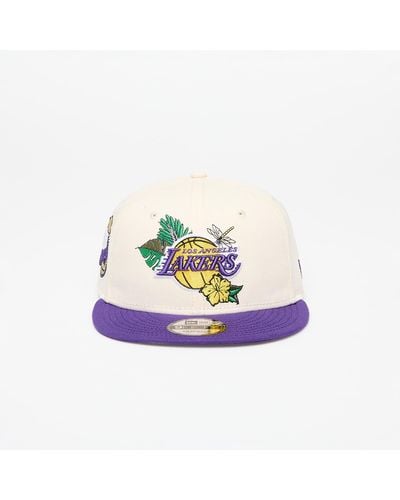 KTZ Los Angeles Lakers 9fifty Nba Floral Snapback Cap Ivory/ True Purple - Multicolor