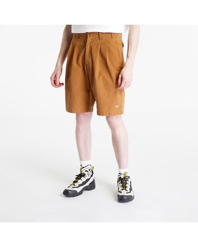Nike Life pleated chino shorts ale brown/ white - Braun