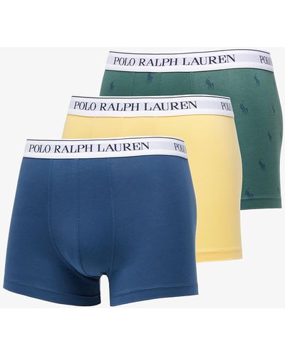 Ralph Lauren Stretch cotton classic trunks 3-pack multicolor - Blau
