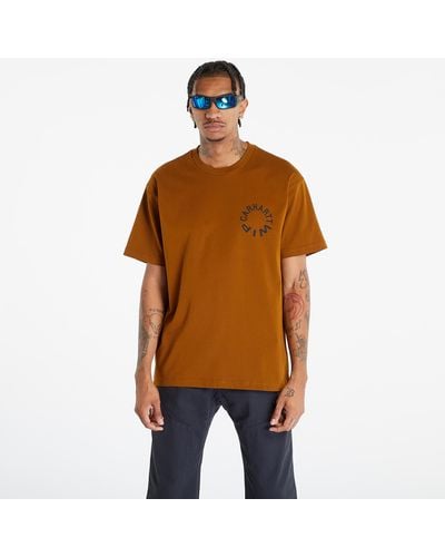 Carhartt Short-sleeve work varsity t-shirt deep h brown/ black - Braun