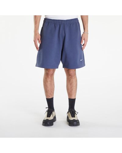 Nike Solo swoosh fleece shorts thunder blue/ white - Blau