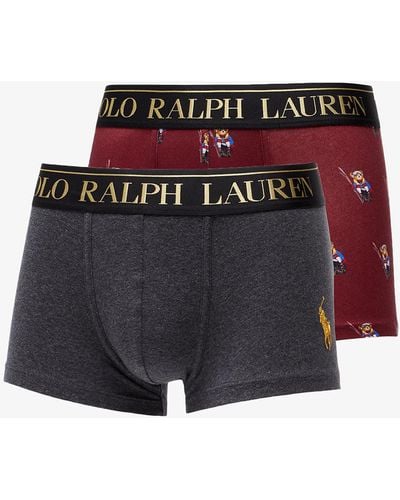 Ralph Lauren Polo Trunk Gb 2-pack Charcoal/ Holiday Red - Blue
