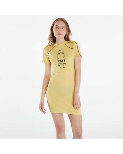 Nike Kleid sportswear short sleeve dress s - Gelb