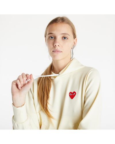 COMME DES GARÇONS PLAY Sweatshirt Knit Hoodie Ivory - Natural