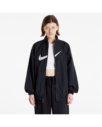 Nike Sportswear essential woven jacket black/ white - Schwarz
