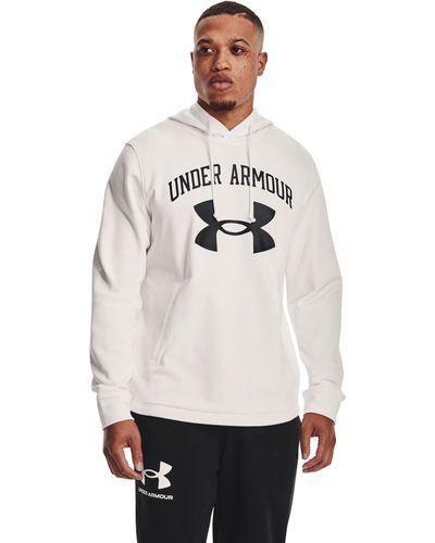 Under Armour Rival Terry Big Logo Hoodie - White