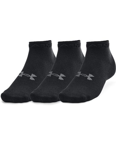 Under Armour Essential Low Cut 3-pack Socks / / Pitch Gray - Black