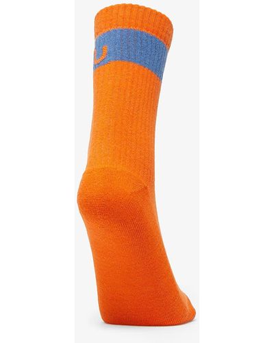 Karhu X Sasu Kauppi Irregular Stripe Sock Orange/ Ibi Blue - Rot