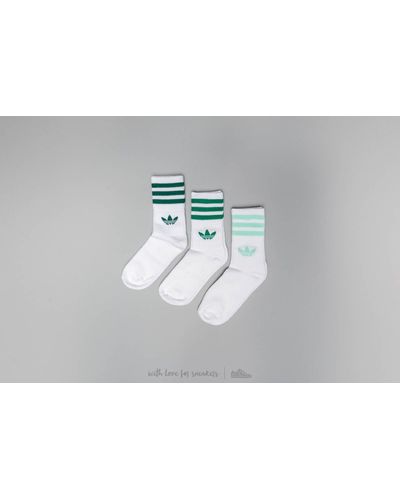 adidas Originals Adidas Mid Cut Crew 3-pack Socks White/ Green