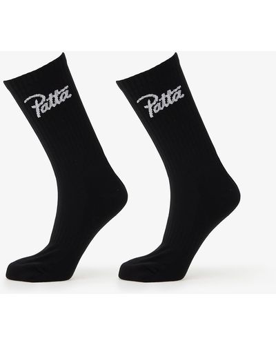 PATTA Script logo sport socks 2-pack - Schwarz