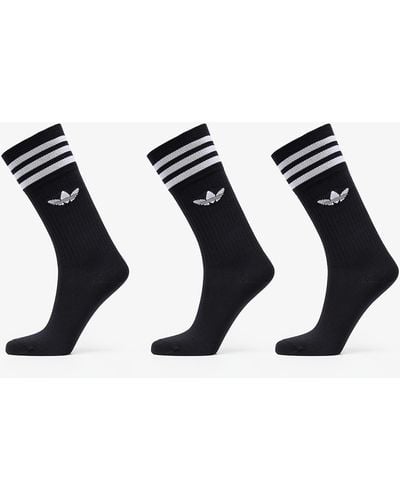 adidas Originals Adidas solid crew sock 3-pack black/ white - Bleu