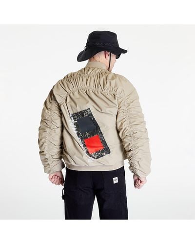 A_COLD_WALL* Cubist Ruched Bomber Jacket Dark Stone - Red