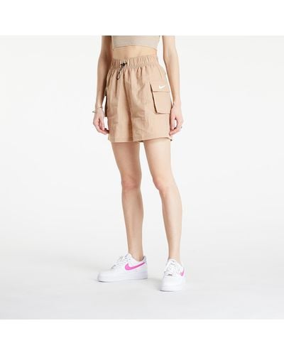 Nike Sportswear essential woven high-rise shorts hemp/ white - Natur