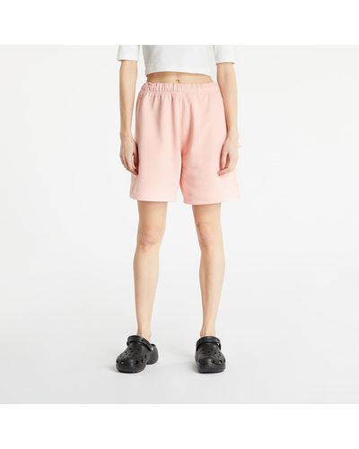 Nike Nrg solo swoosh fleece shorts bleached coral/ white - Pink