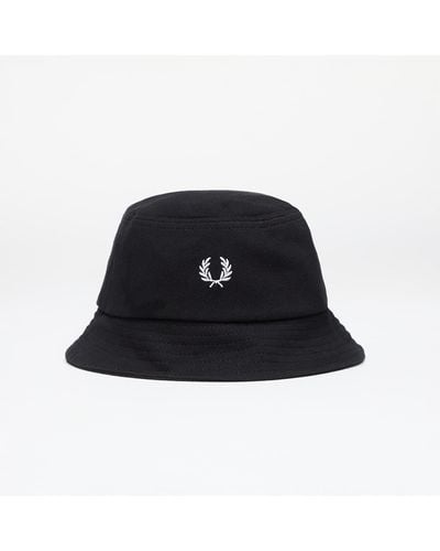 Fred Perry Pique Bucket Hat Black/ Snowwhite