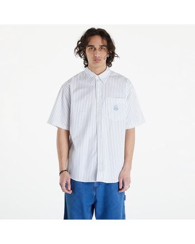 Carhartt S/s linus shirt unisex linus stripe/ bleach/ white - Weiß