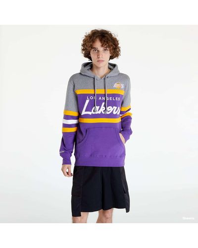 Mitchell & Ness Head Coach Hoodie Los Angeles Lakers / Gray - Purple