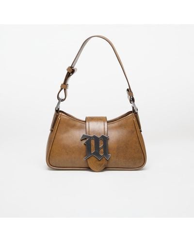 MISBHV Leather Shoulder Bag Small Faded - Brown