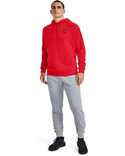 Under Armour Rival Fleece Hoodie / Onyx White - Red