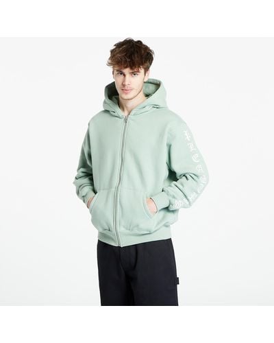 Pleasures Oe Zip Up Hooded Sweatshirt Matcha - Green
