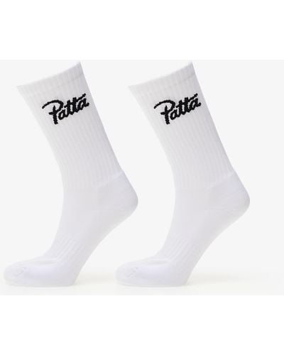PATTA Script logo sport socks 2-pack - Weiß