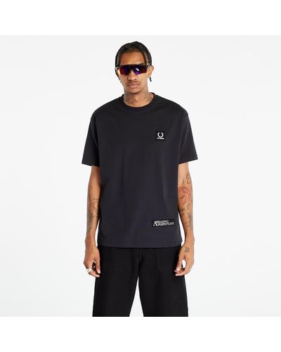 Fred Perry X Raf Simons Printed Patch Relaxed Tee - Black