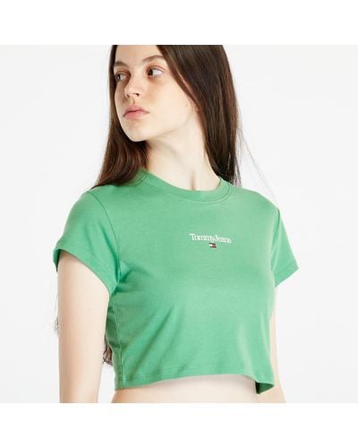 Tommy Hilfiger Essential logo cropped t-shirt - Verde