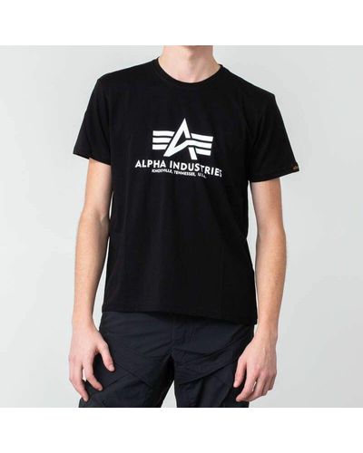 Alpha Industries T-Shirt mit Logo-Print - Schwarz