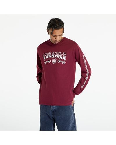 Thrasher Barbed Wire Longsleeve Maroon - Red