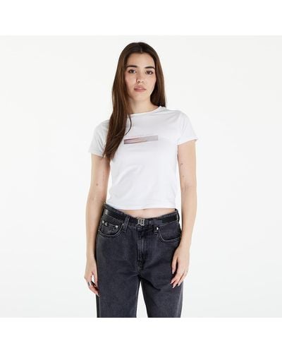Calvin Klein Jeans Diffused Box Fitted Short Sleeve Tee Bright - White