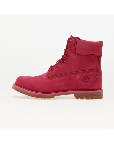 Timberland Premium 6 Inch Waterproof "ruby Nubuck" Boots - Red