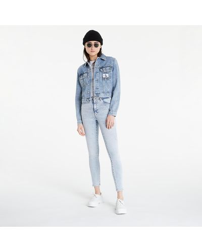 Calvin Klein Jeans Cropped 90s Denim Jacket Denim Light - Blauw