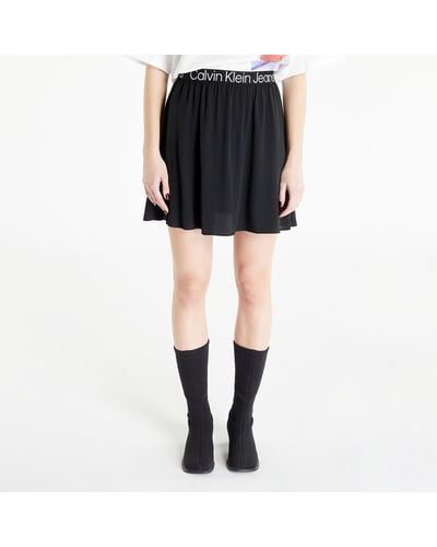 Calvin Klein Jeans logo elastic mini skirt - Noir