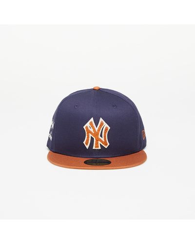 KTZ Cap New York Yankees Boucle 59fifty Fitted Cap Navy/ Brown 7 1/8 - Blue