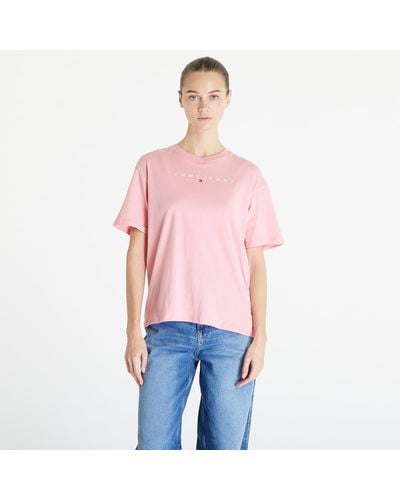Tommy Hilfiger Relaxed New Linear Short Sleeve Tee Tickled - Red